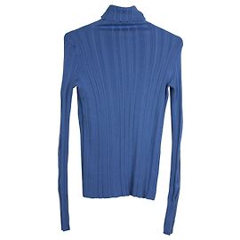 Max Mara Pull à col roulé texturé Sportmax en laine bleue Bleu