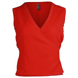 Diane Von Furstenberg Wrap Top in Red Viscose Red
