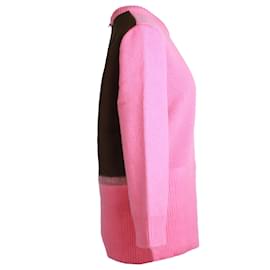 Marni-Suéter Marni de malha canelada em lã rosa-Rosa