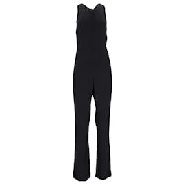 A.L.C-a.l.C. Back Cut-Out Olive Jumpsuit in Black Polyester-Black