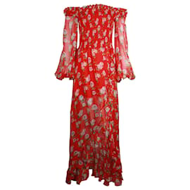 Autre Marque-Caroline Constas Off-the-Shoulder Maxi Dress in Floral Print Silk-Other