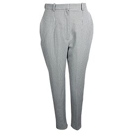 Calça Alexander McQueen Houndstooth em lã azul Azul