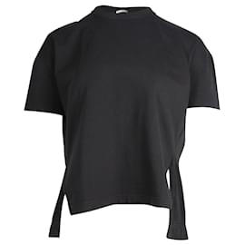 Acne-Acne Studios Piani Rundhals-T-Shirt aus schwarzer Baumwolle-Schwarz