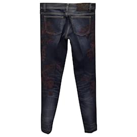 Gucci-Gucci Embroidered Jeans in Blue Cotton-Blue