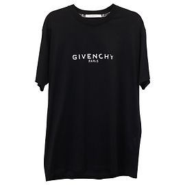 T-shirt Givenchy Logo Distressed da uomo in cotone nero Nero