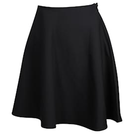 Prada-Mini jupe évasée Prada en nylon noir-Noir