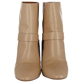 Chloé-Chloé Ankle Boots in Beige Leather and Suede-Beige