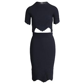 Conjunto de saia e top com bainha recortada Alexander McQueen em viscose preta Preto