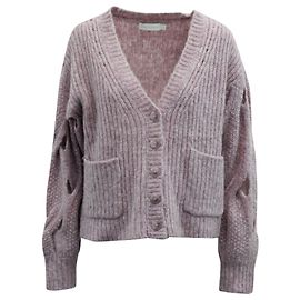 Jonathan Simkhai Reagan Cardigan aus rosa Wolle Braun Pink