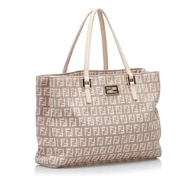 Fendi-Zucchino Canvas Tote Bag 8BH132-Pink