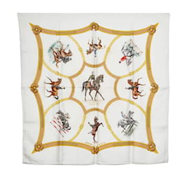 Hermès-Le Général L'Hotte Scarf-White