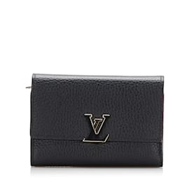 Louis Vuitton-Taurillon Leather Capucines Compact Wallet M62157-Black