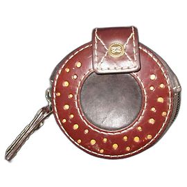 Vintage Lancel Leather Coin Purse In Very Good Condition Dark red
