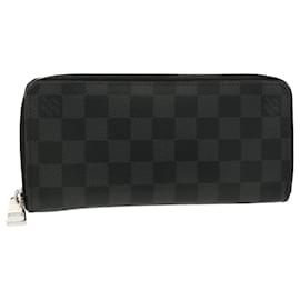 Louis Vuitton-LOUIS VUITTON Damier Graphite Zippy Wallet Vertical N63095 LV Auth 39379-Other