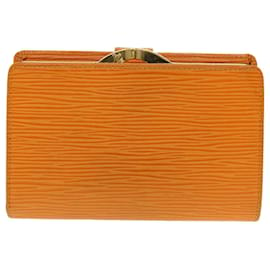 Louis Vuitton-LOUIS VUITTON Epi Porte Monnaie Billets Carteira Viennois Laranja M6324H LV 39484-Laranja