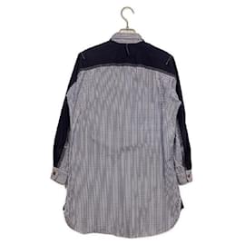 Junya Watanabe-****Junya Watanabe Checkered Long Sleeve Shirt-White,Navy blue