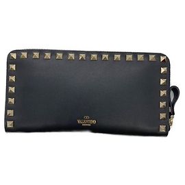 ***PORTAFOGLIO CON ZIP ROTONDO VALENTINO ROCKSTUD Nero