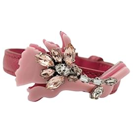 Prada-Prada bracelet in Saffiano leather and rhinestones-Pink