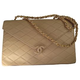 Chanel Timeless handbag beige lambskin Beige