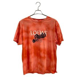**** Camiseta Loewe manga curta com corte e costura laranja queimado tie-dye Laranja