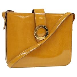 Céline-CELINE Shoulder Bag Enamel Yellow Auth 39621-Yellow