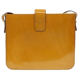 Céline-CELINE Shoulder Bag Enamel Yellow Auth 39621-Yellow