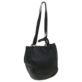 Loewe-LOEWE Shoulder Bag Leather Black Auth 39398-Black