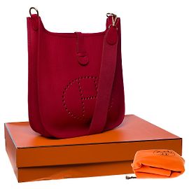 Hermès Evelyne shoulder bag 33 in togo red-101161 Red