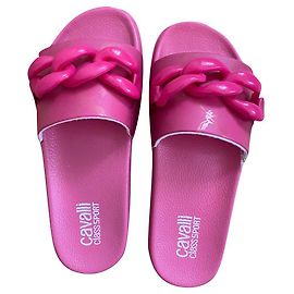 Just Cavalli Pink Rubber Sandals Size 39 Pink