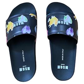 Sandales MSGM noires en caoutchouc Noir