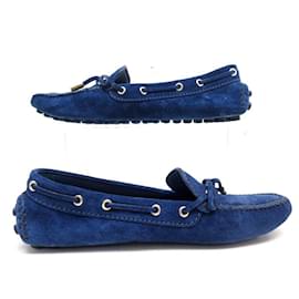 Louis Vuitton-LOUIS VUITTON SHOES GLORIA MOCCASIN 36 MONOGRAM SUEDE calf leather SHOES-Navy blue