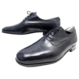 JM Weston-JM WESTON RICHELIEU SHOES 307 10D 44 BLACK GOAT LEATHER SHOES-Black