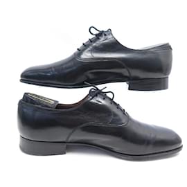 JM Weston-JM WESTON RICHELIEU SHOES 307 10D 44 BLACK GOAT LEATHER SHOES-Black