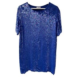Robe bleue en viscose Parosh Bleu