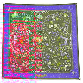 Hermès-NINE HERMES SCARF EAST AND WESTERN STONES PAUWELS SQUARE NEW SCARF-Red