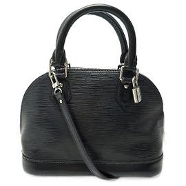Louis Vuitton ALMA BB BOLSA DE OMBRO DE COURO EPI PRETA M40862 BOLSA DE MÃO DE COURO Preto