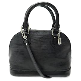 Louis Vuitton-SAC A MAIN ALMA BB CUIR EPI NOIR BANDOULIERE M40862 LEATHER HAND BAG PURSE-Noir