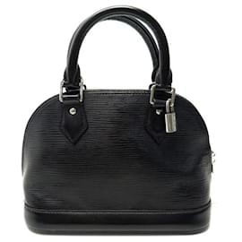 Louis Vuitton-ALMA BB HANDBAG BLACK EPI LEATHER SHOULDER BAND M40862 LEATHER HAND BAG PURSE-Black