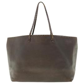 Fendi-Bolsa Tote FENDI de couro marrom original4683-Marrom