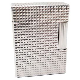 VINTAGE LIGHTER ST DUPONT LINE 1 DIAMOND TIP PM METAL STEEL LIGHTER Silvery
