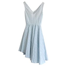 CHRISTIAN DIOR Automne 2014 Robe texturée bleu pâle Bleu clair