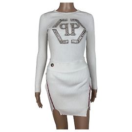 Philipp Plein Terno de saia Branco