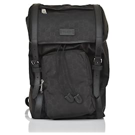 Gucci-Black Gucci backpack in nylon dollar fabric-Black