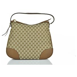 Bolsa Gucci Bege Couro e Tecido Original GG Mod. 449244 KY9Lg Bege