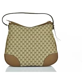 Gucci-Gucci Sac à main en cuir beige et tissu Original GG Mod. 449244 KY9Lg-Beige