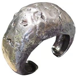 Brazalete orgánico de Saint Laurent / Pulsera Hardware de plata