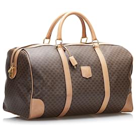 Céline-Celine Brown Macadam Travel Bag-Brown