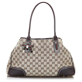 Gucci-Gucci Brown GG Canvas Princy Tote-Brown,Multiple colors,Beige