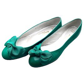 Ballet flats 80/90s Bally "Tenderly" Emerald Green Leather Green
