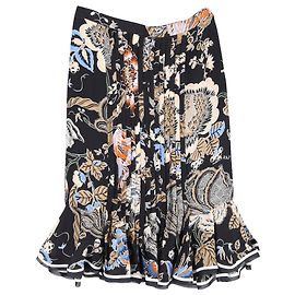 Saia midi Louisa Tory Burch em seda multicolorida Outro